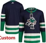 Vancouver Canucks Customized Navy 2022 Reverse Retro Authentic Jersey