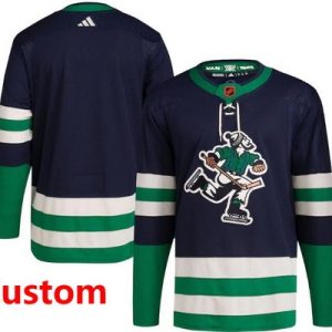 Vancouver Canucks Customized Navy 2022 Reverse Retro Authentic Jersey