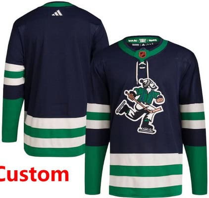 Vancouver Canucks Customized Navy 2022 Reverse Retro Authentic Jersey