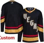 Vegas Golden Knights Customized Black 2022 Reverse Retro Authentic Jersey