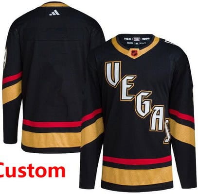 Vegas Golden Knights Customized Black 2022 Reverse Retro Authentic Jersey