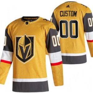 Vegas Golden Knights Customized Gold 2021 Alternate Authentic Jersey