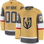 Vegas Golden Knights Customized Gold Fanatics Authentic Jersey