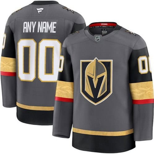 Vegas Golden Knights Customized Gray Fanatics Authentic Jersey