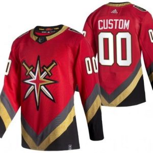 Vegas Golden Knights Customized Red 2021 Reverse Retro Authentic Jersey