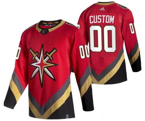 Vegas Golden Knights Customized Red 2021 Reverse Retro Authentic Jersey