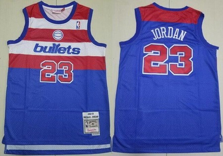 Washington Bullets #23 Michael Jordan Blue 2002 Throwback Swingman Jersey