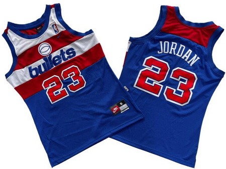 Washington Bullets #23 Michael Jordan Blue Throwback Swingman Jersey