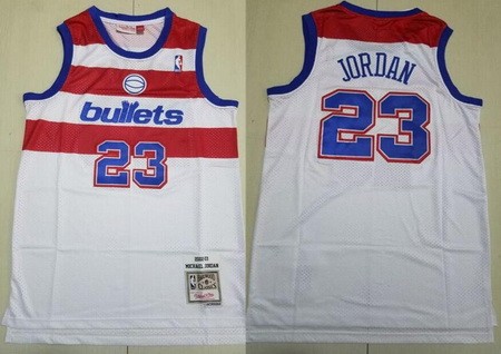 Washington Bullets #23 Michael Jordan Whtie 2002 Throwback Swingman Jersey