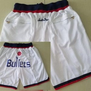 Washington Bullets White Just Don Throwback Swingman Shorts