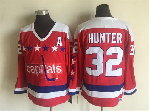 Washington Capitals #32 Dale Hunter Red Winter Classic Throwback Jersey