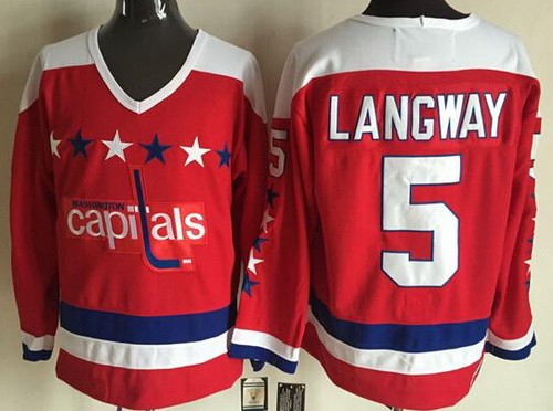 Washington Capitals #5 Rod Langway Red Winter Classic Throwback Jersey