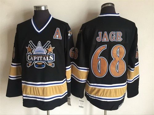 Washington Capitals #68 Jaromir Jagr Black Throwback Jersey