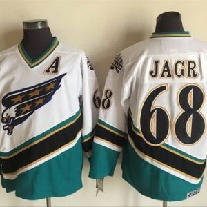 Washington Capitals #68 Jaromir Jagr White Throwback Jersey