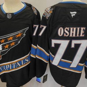 Washington Capitals #77 TJ Oshie Black Authentic Jersey