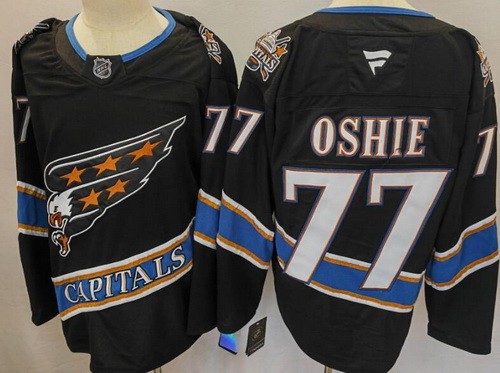 Washington Capitals #77 TJ Oshie Black Authentic Jersey