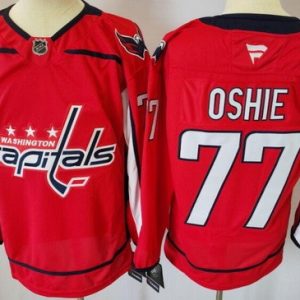 Washington Capitals #77 TJ Oshie Red Authentic Jersey