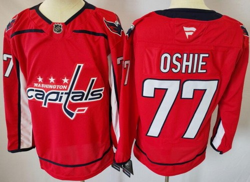 Washington Capitals #77 TJ Oshie Red Authentic Jersey