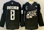 Washington Capitals #8 Alex Ovechkin Black 50th Authentic Jersey