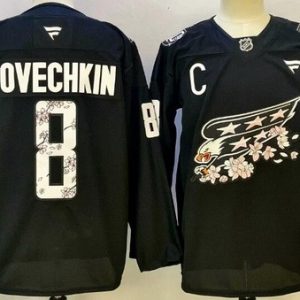 Washington Capitals #8 Alex Ovechkin Black 50th Authentic Jersey