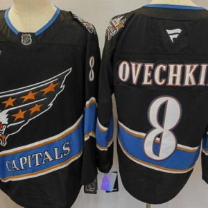 Washington Capitals #8 Alex Ovechkin Black Authentic Jersey
