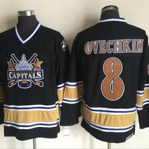 Washington Capitals #8 Alex Ovechkin Black Throwback Jersey