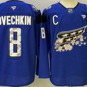 Washington Capitals #8 Alex Ovechkin Blue 50th Authentic Jersey
