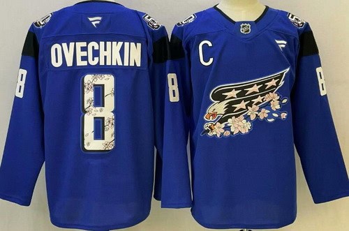 Washington Capitals #8 Alex Ovechkin Blue 50th Authentic Jersey