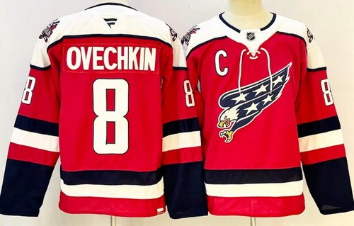 Washington Capitals #8 Alex Ovechkin Red Alternate Authentic Jersey