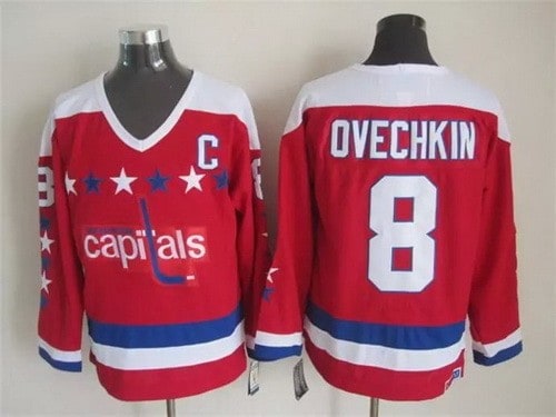 Washington Capitals #8 Alex Ovechkin Red Winter Classic Throwback Jersey