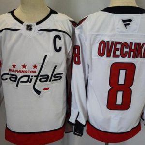 Washington Capitals #8 Alex Ovechkin White Authentic Jersey