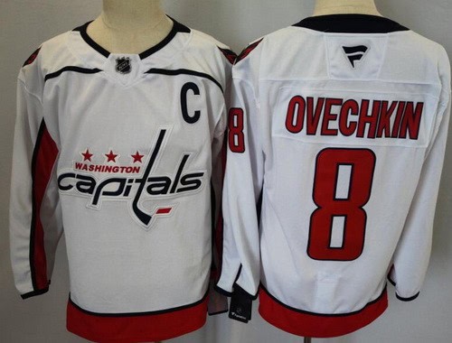 Washington Capitals #8 Alex Ovechkin White Authentic Jersey