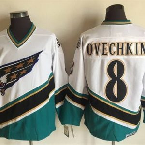 Washington Capitals #8 Alex Ovechkin White Throwback Jersey