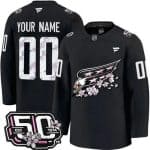 Washington Capitals Customized Black 50th Anniversary Authentic Jersey