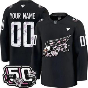 Washington Capitals Customized Black 50th Anniversary Authentic Jersey