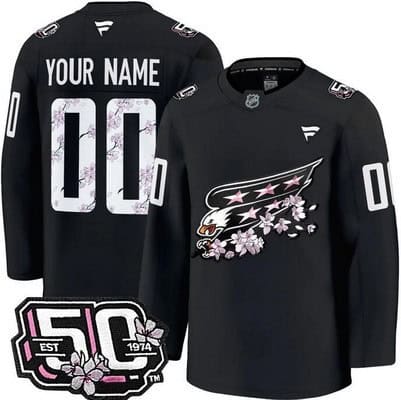 Washington Capitals Customized Black 50th Anniversary Authentic Jersey