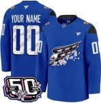 Washington Capitals Customized Blue 50th Anniversary Authentic Jersey