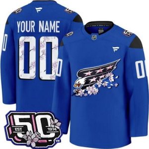 Washington Capitals Customized Blue 50th Anniversary Authentic Jersey