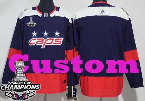 Washington Capitals Customized Navy 2018 Stadium Series Stanley Cup Champions Jersey