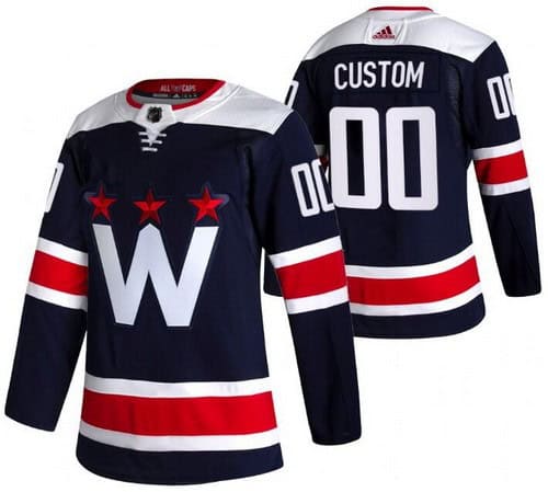 Washington Capitals Customized Navy 2021 Alternate Authentic Jersey