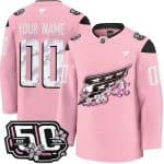 Washington Capitals Customized Pink 50th Anniversary Authentic Jersey