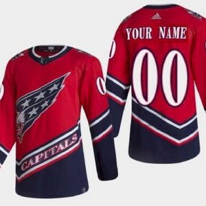 Washington Capitals Customized Red 2021 Reverse Retro Authentic Jersey