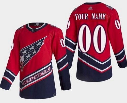 Washington Capitals Customized Red 2021 Reverse Retro Authentic Jersey