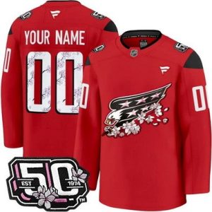 Washington Capitals Customized Red 50th Anniversary Authentic Jersey