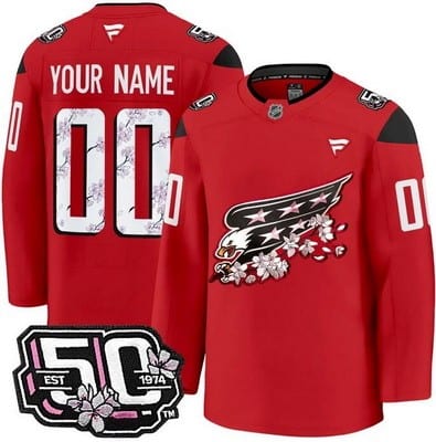 Washington Capitals Customized Red 50th Anniversary Authentic Jersey