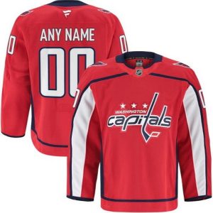 Washington Capitals Customized Red Fanatics Authentic Jersey