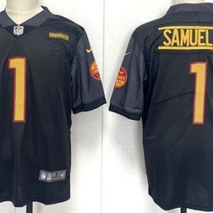 Washington Commanders #1 Deebo Samuel Sr Limited Black Vapor Jersey