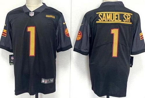 Washington Commanders #1 Deebo Samuel Sr Limited Black Vapor Jersey