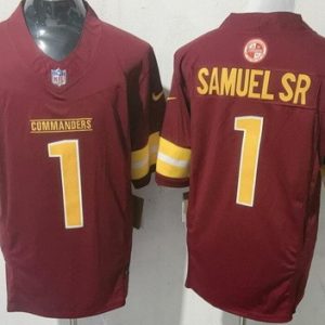 Washington Commanders #1 Deebo Samuel Sr Limited Red FUSE Vapor Jersey