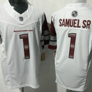 Washington Commanders #1 Deebo Samuel Sr Limited White FUSE Vapor Jersey